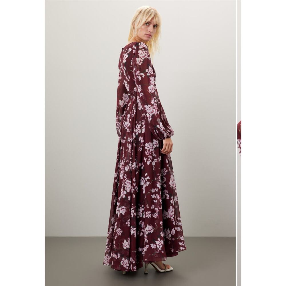 Leena for Mac Duggal Floral Chiffon Red Gown From Rent The Runway Size: XS 0 - Picture 2 of 13